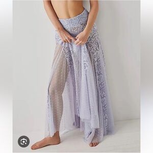 Free People Lilac Asymmetrical Maxi Skirt